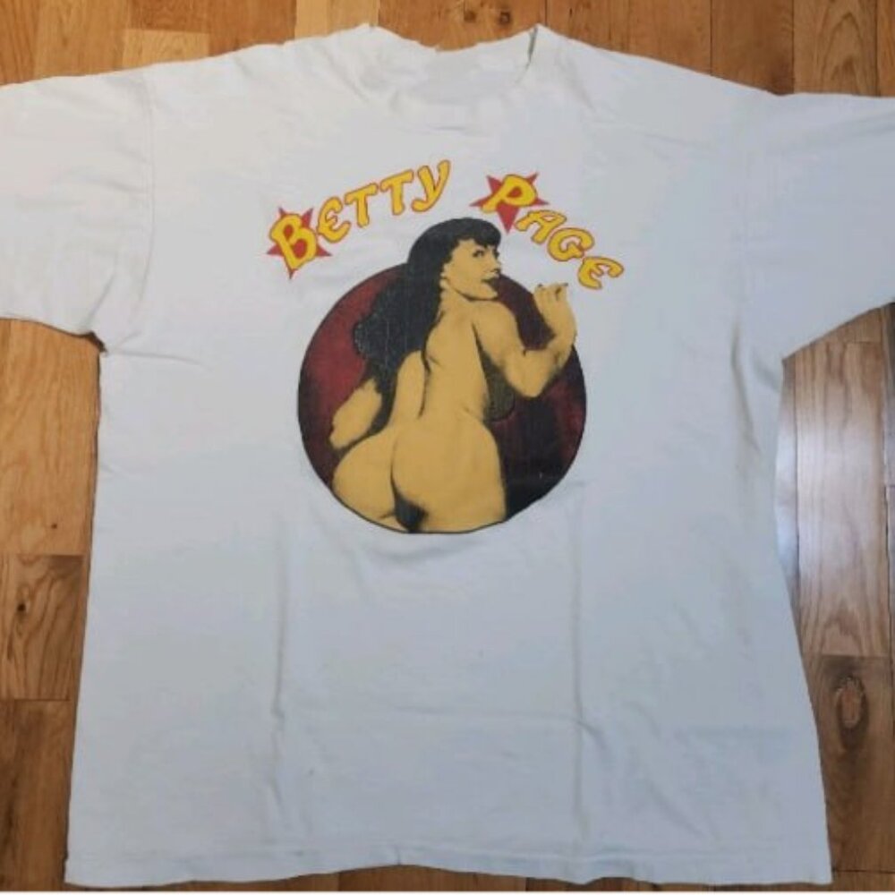 Betty Page Bare Bottom White T-Shirt